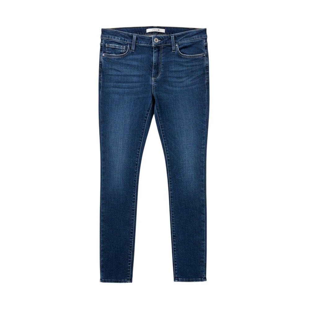 Joe's Jeans Skinny Mid Rise Dark Wash Waist 29 Raw Frayed Hem Minimalist Denim